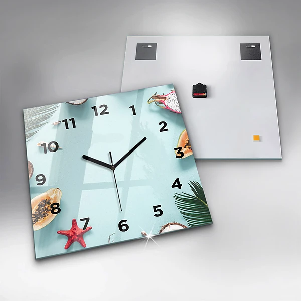 Wanduhr quadratisch Sommer Komposition