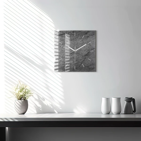 Wanduhr quadratisch Vulkanisches Gestein