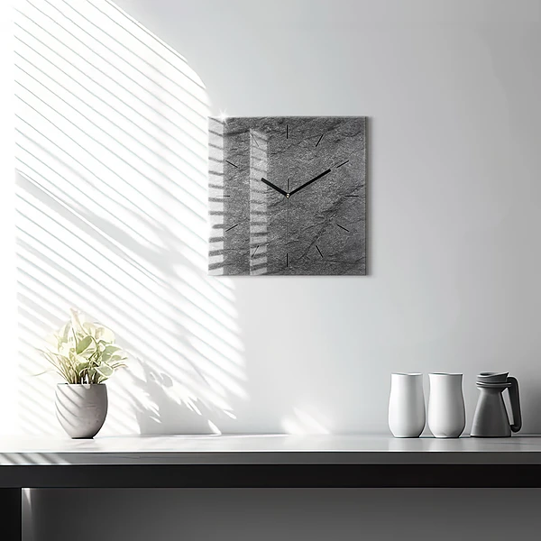 Wanduhr quadratisch Vulkanisches Gestein
