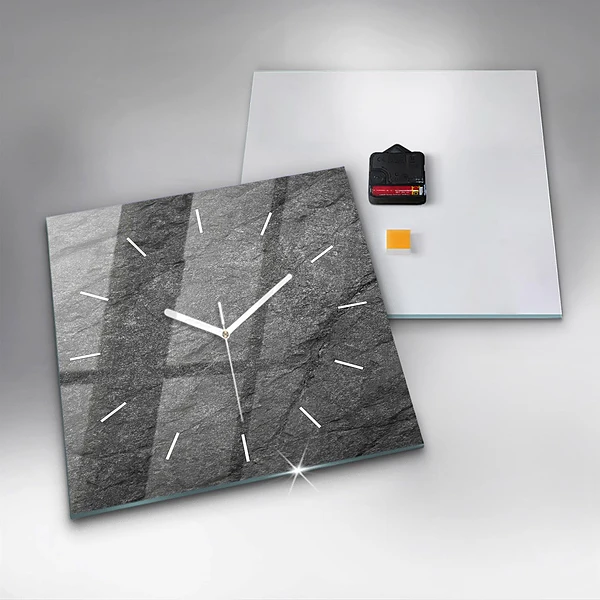 Wanduhr quadratisch Vulkanisches Gestein