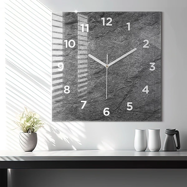 Wanduhr quadratisch Vulkanisches Gestein