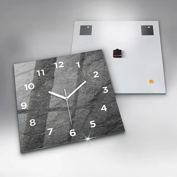 Wanduhr quadratisch Vulkanisches Gestein