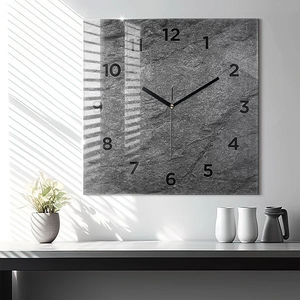 Wanduhr quadratisch Vulkanisches Gestein