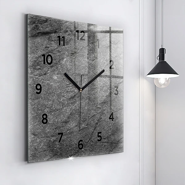 Wanduhr quadratisch Vulkanisches Gestein