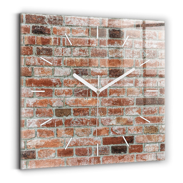 Wanduhr quadratisch mit motiv Backsteinmauer