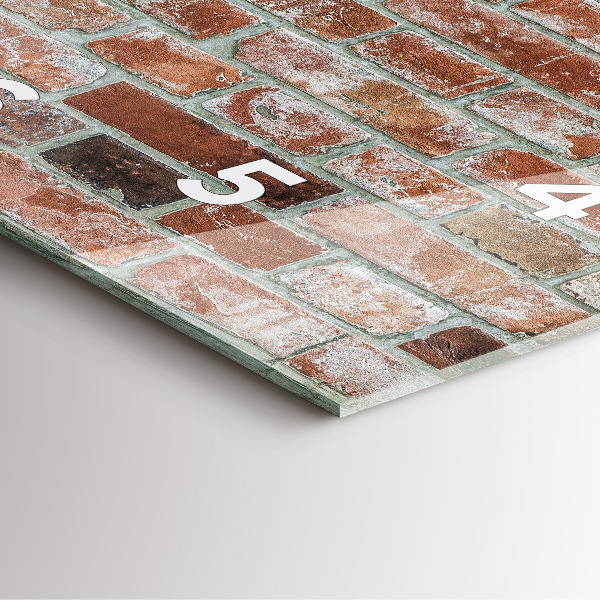 Wanduhr quadratisch mit motiv Backsteinmauer