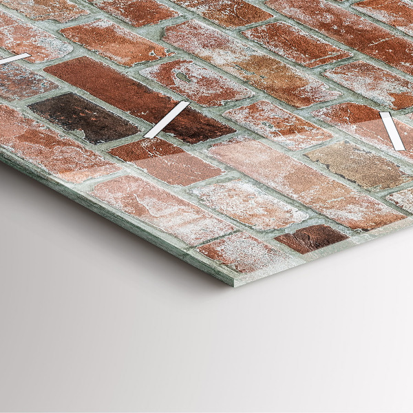 Wanduhr quadratisch mit motiv Backsteinmauer