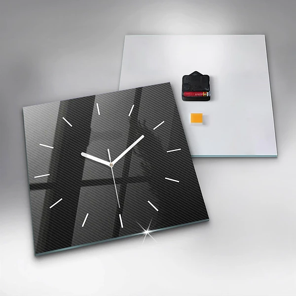 Wanduhr modern quadratisch Dunkles Abstraktes