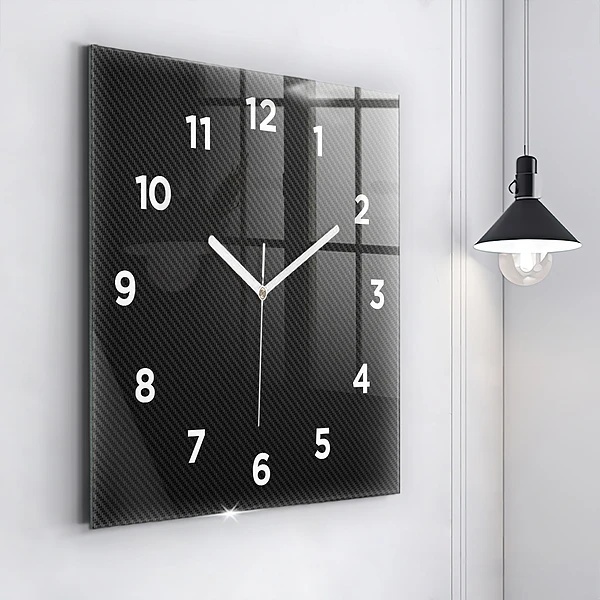 Wanduhr modern quadratisch Dunkles Abstraktes
