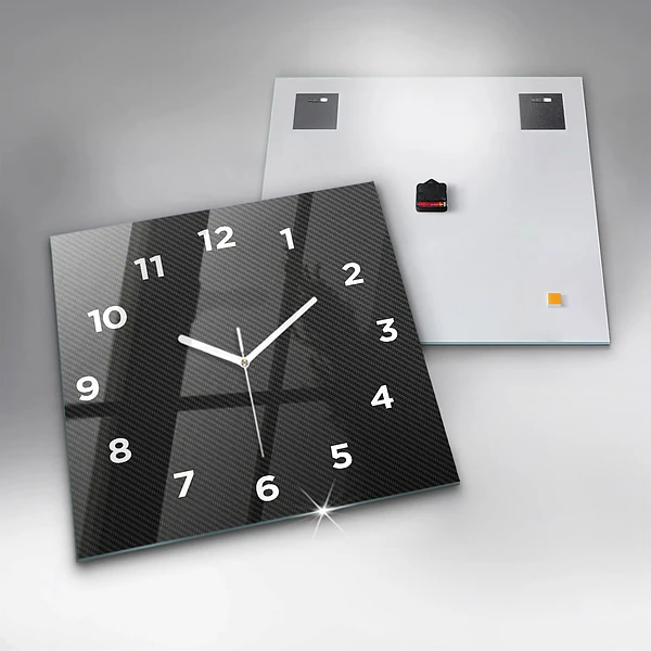 Wanduhr modern quadratisch Dunkles Abstraktes