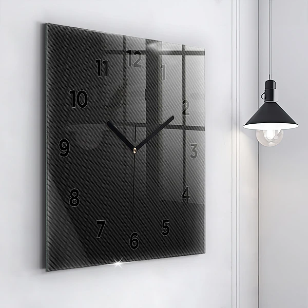 Wanduhr modern quadratisch Dunkles Abstraktes