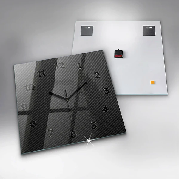 Wanduhr modern quadratisch Dunkles Abstraktes