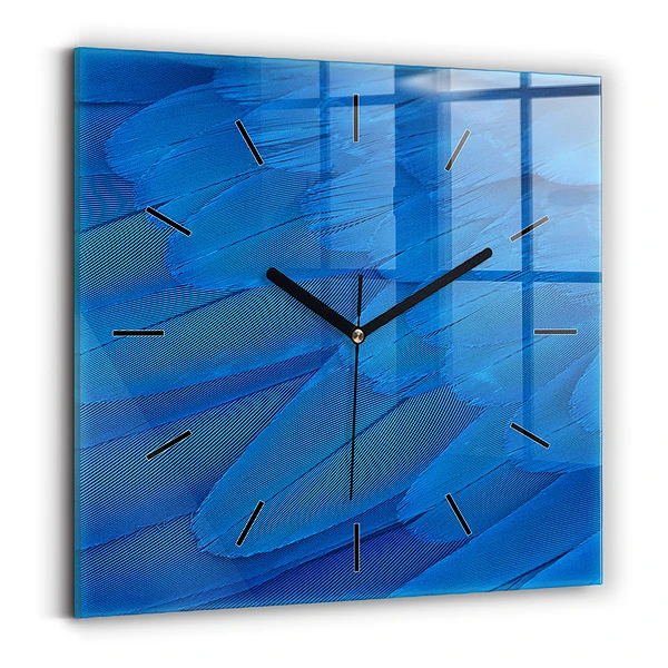Wanduhr quadratisch Vogelfeder