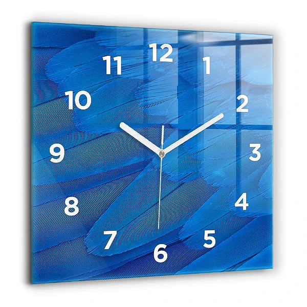 Wanduhr quadratisch Vogelfeder