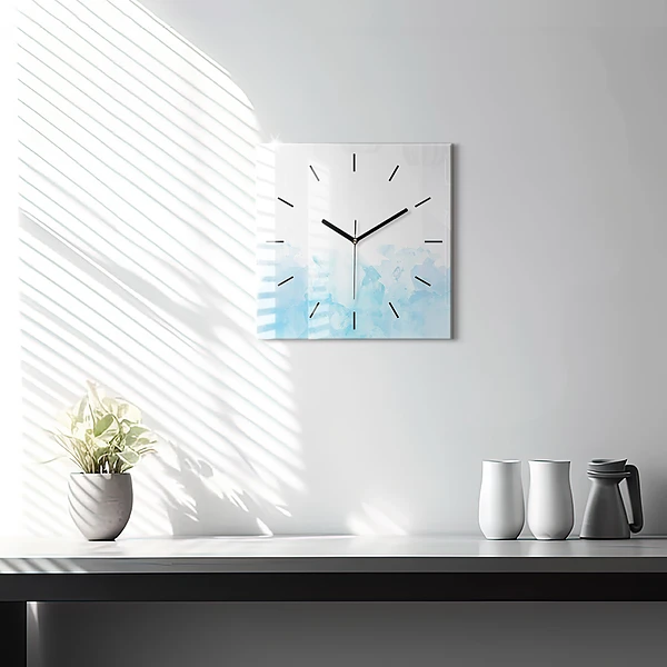 Wanduhr modern quadratisch Gemalte Flecken