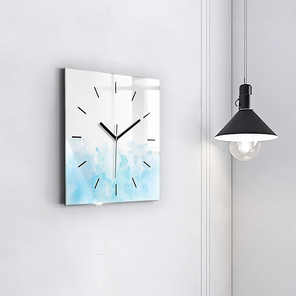 Wanduhr modern quadratisch Gemalte Flecken