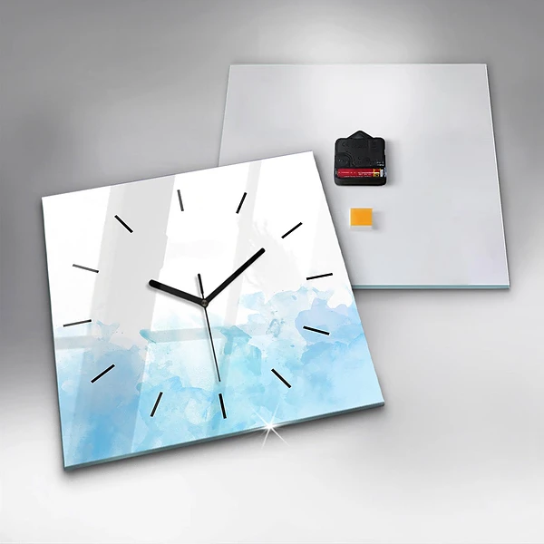 Wanduhr modern quadratisch Gemalte Flecken
