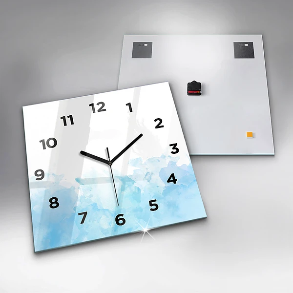 Wanduhr modern quadratisch Gemalte Flecken