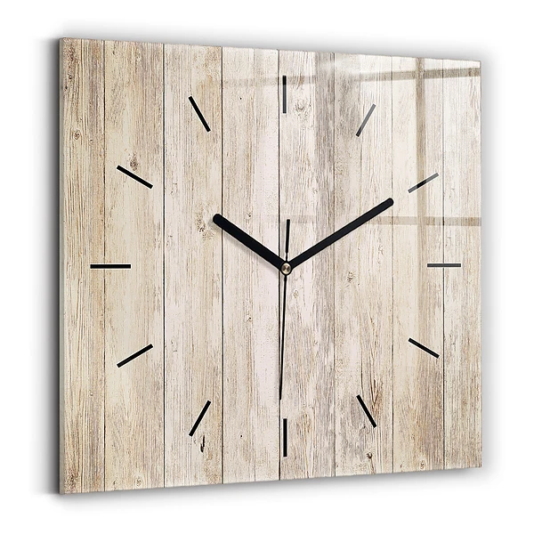 Wanduhr modern quadratisch Holztafeln