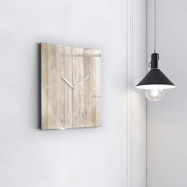 Wanduhr modern quadratisch Holztafeln