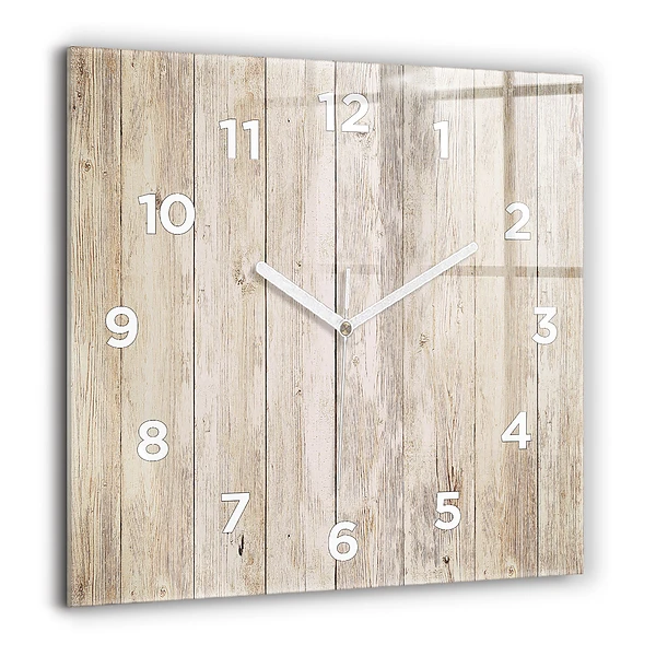 Wanduhr modern quadratisch Holztafeln