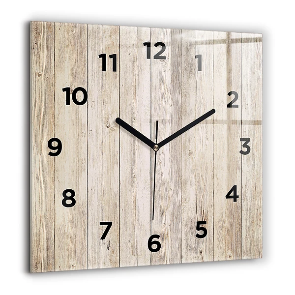 Wanduhr modern quadratisch Holztafeln