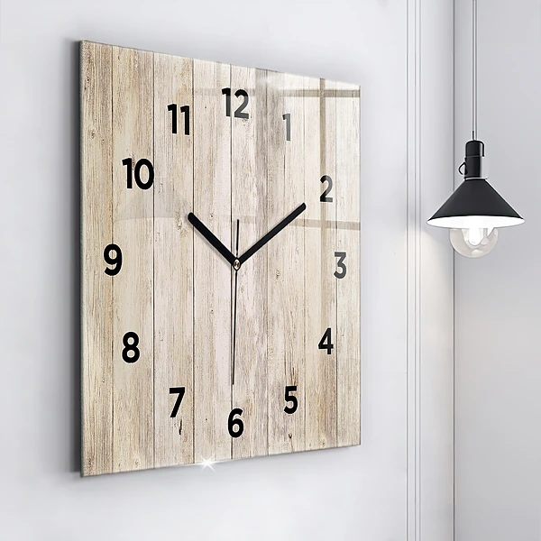 Wanduhr modern quadratisch Holztafeln