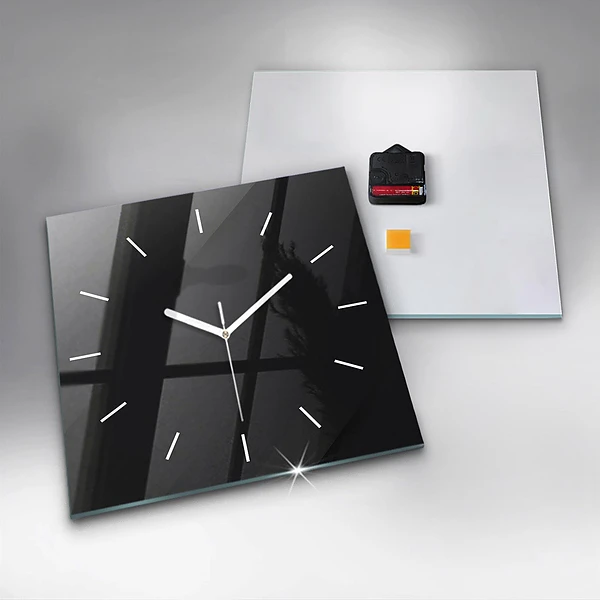 Wanduhr modern quadratisch Dunkles Wandmuster