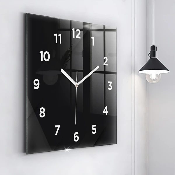 Wanduhr modern quadratisch Dunkles Wandmuster