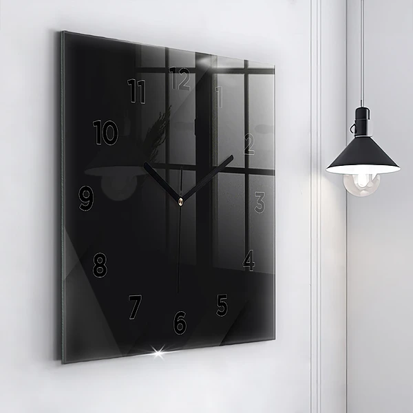 Wanduhr modern quadratisch Dunkles Wandmuster