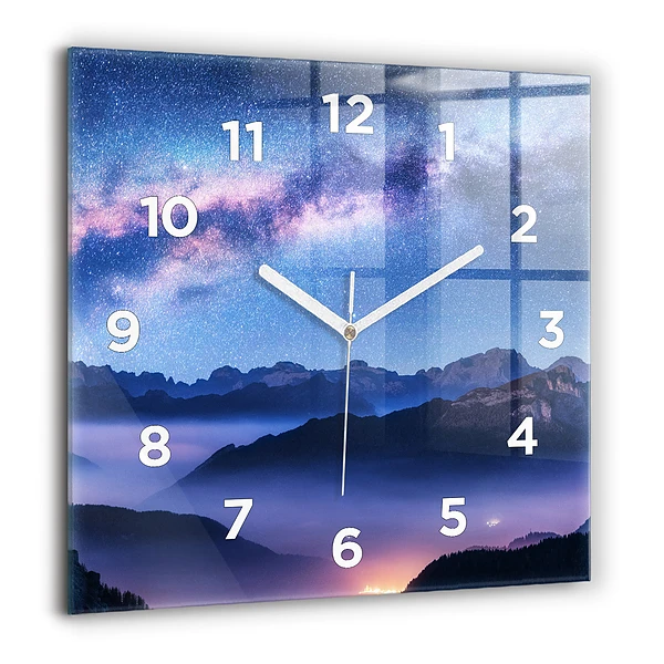 Wanduhr quadratisch mit motiv Milchstraße