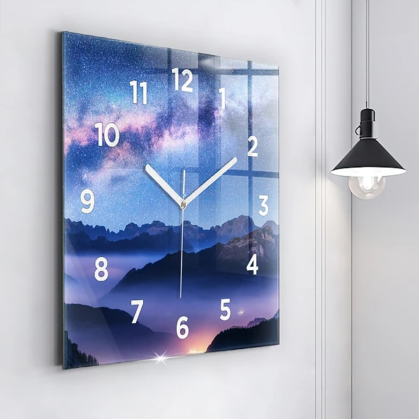 Wanduhr quadratisch mit motiv Milchstraße