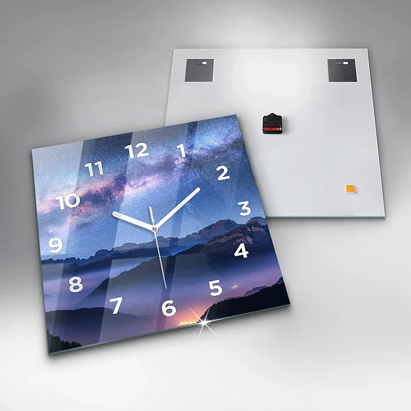 Wanduhr quadratisch mit motiv Milchstraße
