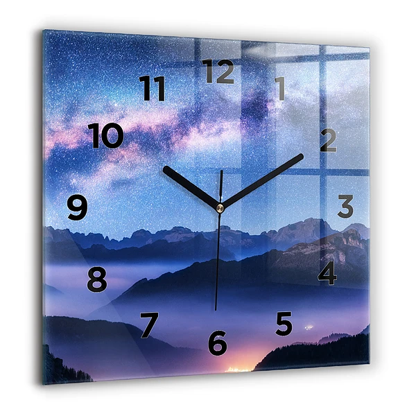 Wanduhr quadratisch mit motiv Milchstraße