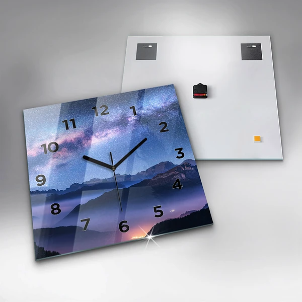 Wanduhr quadratisch mit motiv Milchstraße