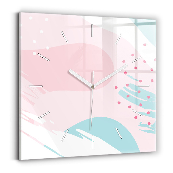 Wanduhr quadratisch Pastell Abstraktion
