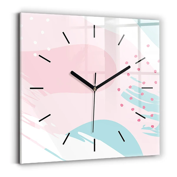 Wanduhr quadratisch Pastell Abstraktion