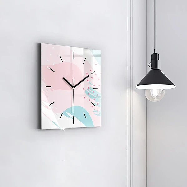 Wanduhr quadratisch Pastell Abstraktion