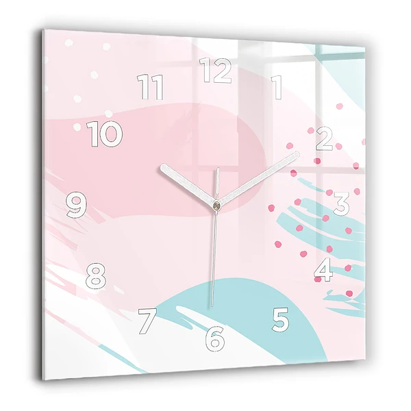 Wanduhr quadratisch Pastell Abstraktion