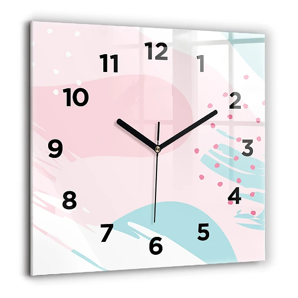 Wanduhr quadratisch Pastell Abstraktion