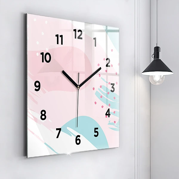 Wanduhr quadratisch Pastell Abstraktion