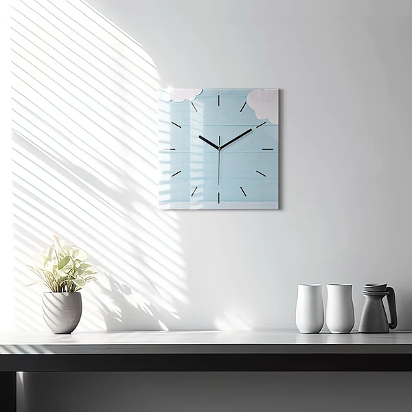 Wanduhr quadratisch mit motiv Kindertafel