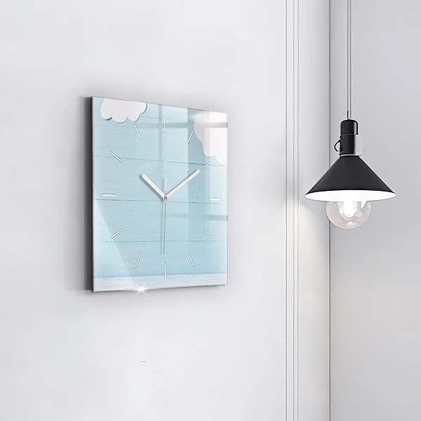 Wanduhr quadratisch mit motiv Kindertafel