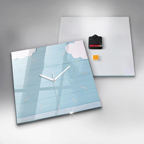 Wanduhr quadratisch mit motiv Kindertafel