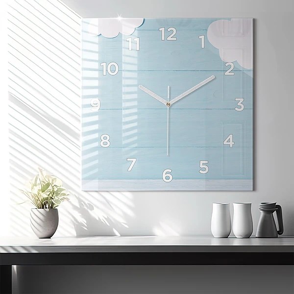 Wanduhr quadratisch mit motiv Kindertafel