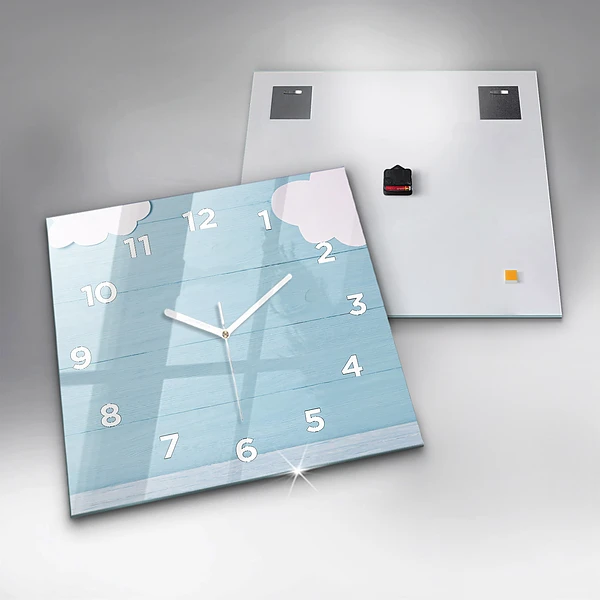Wanduhr quadratisch mit motiv Kindertafel