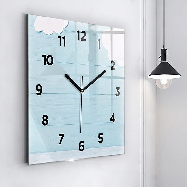 Wanduhr quadratisch mit motiv Kindertafel