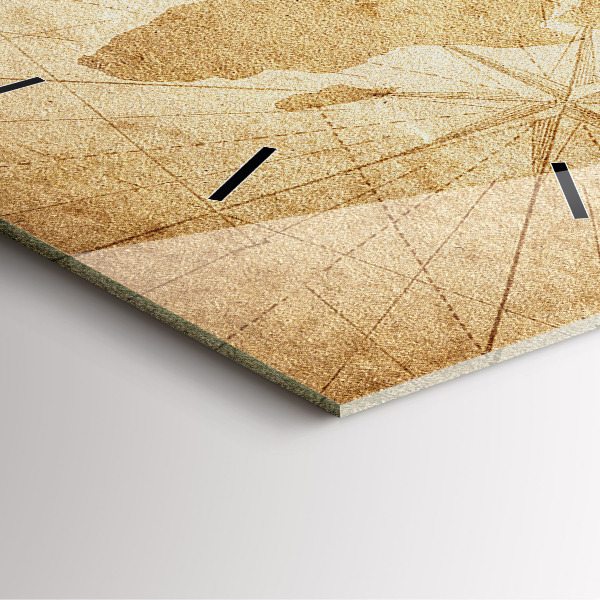 Wanduhr quadratisch Vintage-Weltkarte