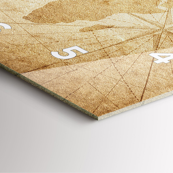 Wanduhr quadratisch Vintage-Weltkarte