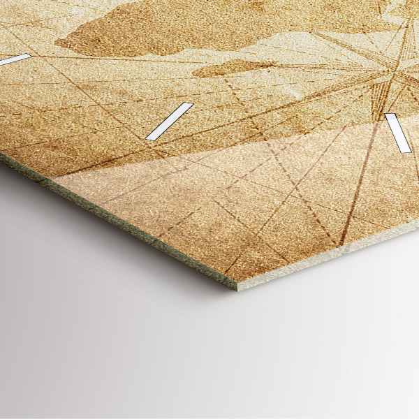 Wanduhr quadratisch Vintage-Weltkarte